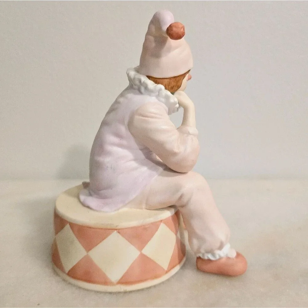 Vintage Enesco Sad Clown Music Box plays Send in the Clowns dated 1983 Korea
